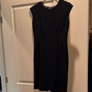 Anne Klein Black Textured Mini Dress